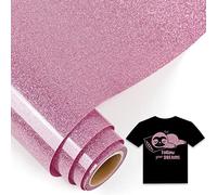 IModeur 5 Ft Rouleau Vinyle Thermocollant Rose Scintillant - 30,5 x 153 cm flex thermocollant Rose pour Cricut Maker, Silhouette Cameo, vêtements, bonnets, pantalons, autres tissus