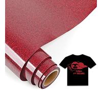 IModeur 5 Ft Rouleau Vinyle Thermocollant rouge Scintillant - 30,5 x 153 cm flex thermocollant rouge pour Cricut Maker, Silhouette Cameo, vêtements, bonnets, pantalons, autres tissus