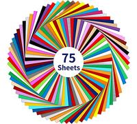 IModeur 75 Packs Feuilles de Vinyle Adhésif 30,48 x 30,48 cm - 38 Couleurs Assorties (Mat & Brillant) pour la Plupart des Types de Machines de Découpe, Autocollant de Voiture
