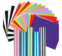 IModeur Feuilles de Vinyle Thermocollant - 24 feuilles 30,5 x 25,4 cm (2 caméléon & 2 paillettes) flex thermocollant pour vêtements, bonnets, autres tissus