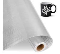 IModeur Vinyl Métallique Permanent, 12" x 15 Pi (30,5 cm x 4,58 m) Argent Brossé pour Cricut, Vinyl Autocollant pour Cadeaux DIY, Fête d'Anniversaire, Décoration de Noël