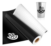 IModeur Vinyle permanent noir - 30,5 x 213,5 cm - Vinyle autocollant noir pour loisirs créatifs, vinyle avec grille pour machine à découper Cricut