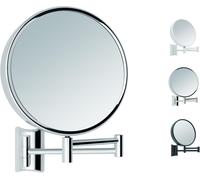 Imola-Miroir De Maquillage Grossissant X3/X7 Avec Fixation Murale, Miroir Mural Maquilleur Rond Pour Salle De Bain-Extensible, Pivotant-Diamètre Glace 19cm-Chromé
