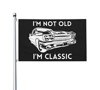 I'MOld I'M Classic Flag Double Face Vintage Flag Wall Art pour cour 3x5 pieds, I'MOld I'M Classic Tapisserie pour bureau