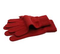 iMongol Gants en cachemire pur pour femme - Gants à doigts complets tricotés, Bordeaux, 85 cm