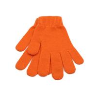 iMongol Gants mitaines 100% pur cachemire pour femmes hommes à doigts complets, fabriqués en Mongolie intérieure, Orange, M