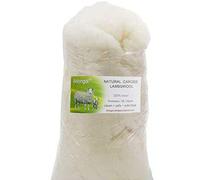 iMongol Laine d'agneau cardée pour feutrage, rembourrage de jouets, rembourrage en laine à l'aiguille pour jouets tricotés, super propre, blanc naturel, finesse 19 m