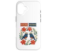 Imore Amami (bienvenue à Amami) Ruri Kajes, Hibiscus et Moon Peach Blossoms Coque pour iPhone 16