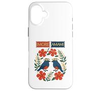 Imore Amami (bienvenue à Amami) Ruri Kajes, Hibiscus et Moon Peach Blossoms Coque pour iPhone 16 Plus