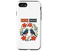 Imore Amami (bienvenue à Amami) Ruri Kajes, Hibiscus et Moon Peach Blossoms Coque pour iPhone SE (2020) / 7 / 8