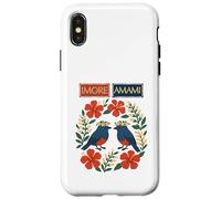 Imore Amami (bienvenue à Amami) Ruri Kajes, Hibiscus et Moon Peach Blossoms Coque pour iPhone X/XS