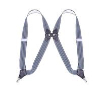 IMOSEI Bretelles Bandoulière Unisexe À Clip Latéral pour Adultes avec Bretelles Élastiques À 2 Clips 3,5 Deux Clips - Rayures Grises Et Blanches