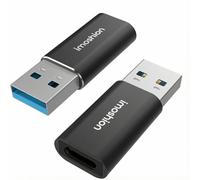 imoshion imoshion 2x Adaptateur USB-A 3.1 (mâle) vers USB-C (femelle) OTG Noir Noir