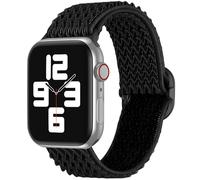 imoshion Bande élastique en nylon pour Apple Watch Series 1 á 9 / SE (38/40/41 mm) | Series 10 (42 mm) - Noir