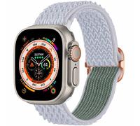 imoshion Bande élastique en nylon pour l'Apple Watch Series 1-10 / SE / Ultra (2) - 42/44/45/46/49 mm - Gris clair