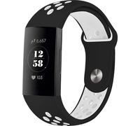 imoshion Bandeau de sport en silicone pour Fitbit Charge 3 / 4 - Noir / Blanc