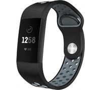 imoshion Bandeau de sport en silicone pour Fitbit Charge 3 / 4 - Noir / Gris