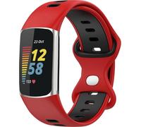 imoshion Bandeau de sport en silicone pour Fitbit Charge 5 / Charge 6 - Rouge / Noir