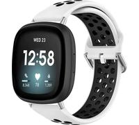 imoshion Bandeau de sport en silicone pour le Fitbit Versa 4 / 3 / Sense (2) - Blanc/Noir