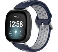 imoshion Bandeau de sport en silicone pour le Fitbit Versa 4 / 3 / Sense (2) - Bleu/Gris