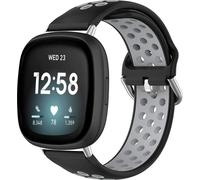 imoshion Bandeau de sport en silicone pour le Fitbit Versa 4 / 3 / Sense (2) - Noir/Gris
