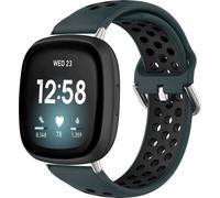 imoshion Bandeau de sport en silicone pour le Fitbit Versa 4 / 3 / Sense (2) - Vert/Noir