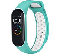 imoshion Bandeau de sport en silicone pour Xiaomi Mi Band 3 / 4 - Vert menthe / Blanc