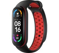 imoshion Bandeau de sport en silicone pour Xiaomi Mi Band 5 / 6 - Noir / Rouge