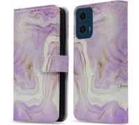 imoshion imoshion Étui de téléphone portefeuille Design Motorola Moto G34 Purple Marble Violet