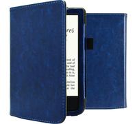 imoshion Bibliothèque en cuir végétal pour le Pocketbook Touch Lux 5 / HD 3 / Basic Lux 4 / Vivlio Lux 5 - Bleu foncé