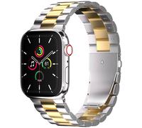 imoshion Bracelet en acier pour Apple Watch Series 1 á 10 / SE / Ultra (2) (44/45/46/49 mm) - Argent / Dorée