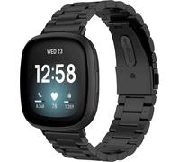 imoshion Bracelet en acier pour le Fitbit Versa 4 / 3 / Sense (2) - Noir