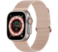 imoshion Bracelet en cuir magnétique pour l'Apple Watch Series 1 à 10 / SE / Ultra (2) (44/45/46/49 mm) - Beige