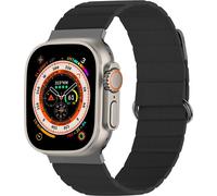 imoshion Bracelet en cuir magnétique pour l'Apple Watch Series 1 à 10 / SE / Ultra (2) (44/45/46/49 mm) - Noir