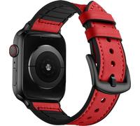 imoshion Bracelet en cuir véritable pour Apple Watch Series 1 à 9 / SE (38/40/41 mm) | Series 10 (42 mm) - Rouge