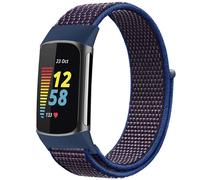 imoshion Bracelet en nylon pour Fitbit Charge 5 - Taille L - Bleu