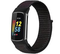 imoshion Bracelet en nylon pour Fitbit Charge 5 - Taille L - Noir