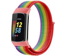 imoshion Bracelet en nylon pour Fitbit Charge 5 - Taille S - Rainbow