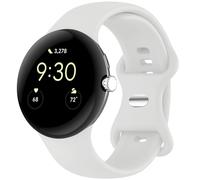 imoshion Bracelet en silicone? pour Google Pixel Watch / Watch 2 / Watch 3 / Watch 4 (41 mm) - Taille L - Blanc