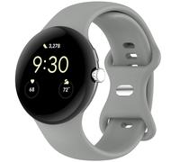 Bracelet Google Pixel Watch 3 - 41 mm,Google Pixel Watch 2,Google Pixel Watch imoshion Bracelet en silicone avec bouton argenté sans aide à l'installation Gris G