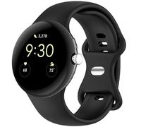 imoshion Bracelet en silicone? pour Google Pixel Watch / Watch 2 / Watch 3 / Watch 4 (41 mm) - Taille L - Noir