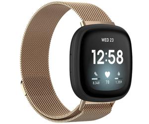 imoshion Bracelet magnétique milanais pour Fitbit Versa 4/ 3 / Sense (2) - Rose Doré