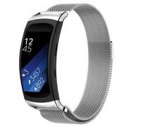 Bracelet Samsung Gear Fit 2 Pro,Samsung Gear Fit 2 Bracelet milanais magnétique sans aide à l'installation Argent
