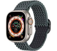 imoshion Bracelet nylon élastique pour l'Apple Watch Series 1-10 / SE / Ultra (2) - 42/44/45/46/49 mm - Gris foncé