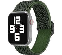 imoshion Bracelet nylon élastique pour l'Apple Watch Series 1-9 / SE - 38/40/41 mm / Series 10 - 42 mm - Vert foncé