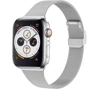 imoshion Bracelet pliant milanais pour Apple Watch Series 1 à 9 / SE (38/40/41 mm) | Series 10 (42 mm) - Argent