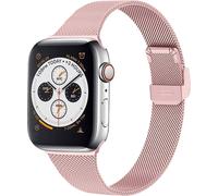 imoshion Bracelet pliant milanais pour Apple Watch Series 1 à 9 / SE (38/40/41 mm) | Series 10 (42 mm) - Rose