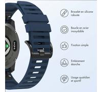 imoshion Bracelet QuickFit® Stripe en silicone - Connexion Garmin 22 mm - Bleu foncé