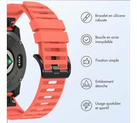 imoshion Bracelet QuickFit® Stripe en silicone - Connexion Garmin 22 mm - Orange