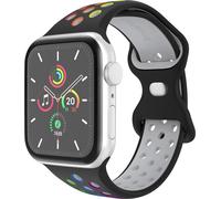 imoshion Bracelet sport? pour Apple Watch Series 1 á 9 / SE (38/40/41 mm) | Series 10 (42 mm) - Taille S/M - Black Rainbow